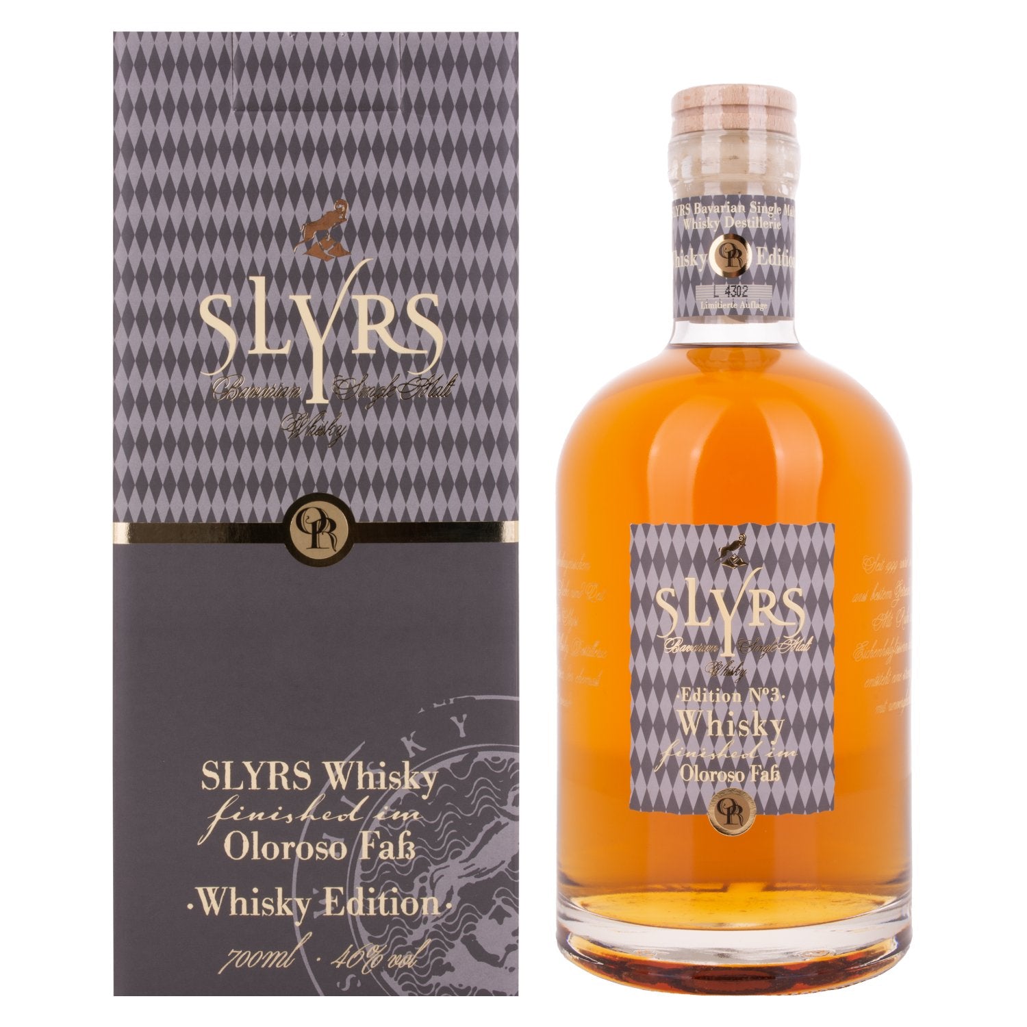 Slyrs Single Malt Whisky Oloroso Faß Finish Edition N° 3 46% Vol. 0,7l in Giftbox