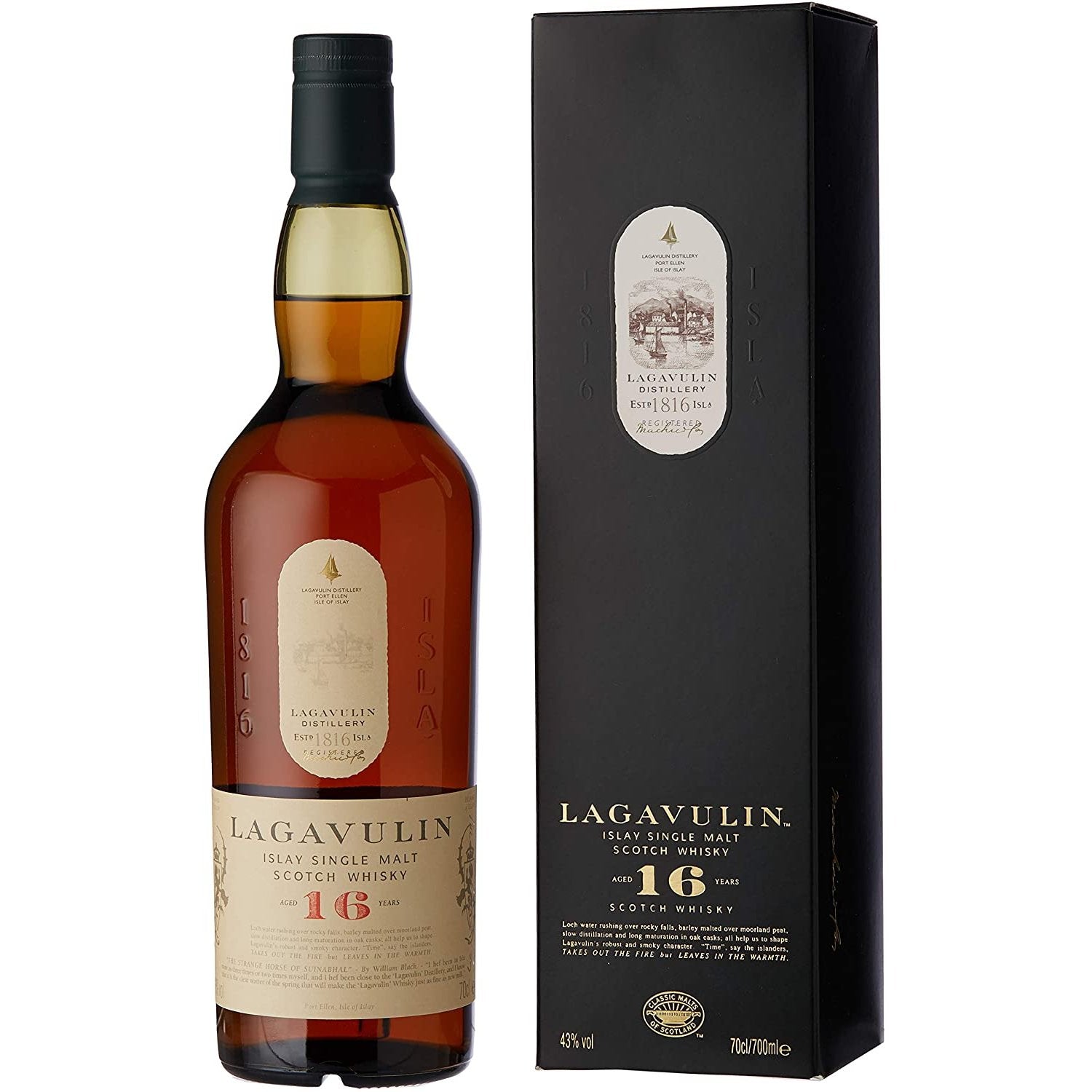 Lagavulin 16 Years Old Single Malt Whisky 43% Vol. 0,7l in Giftbox