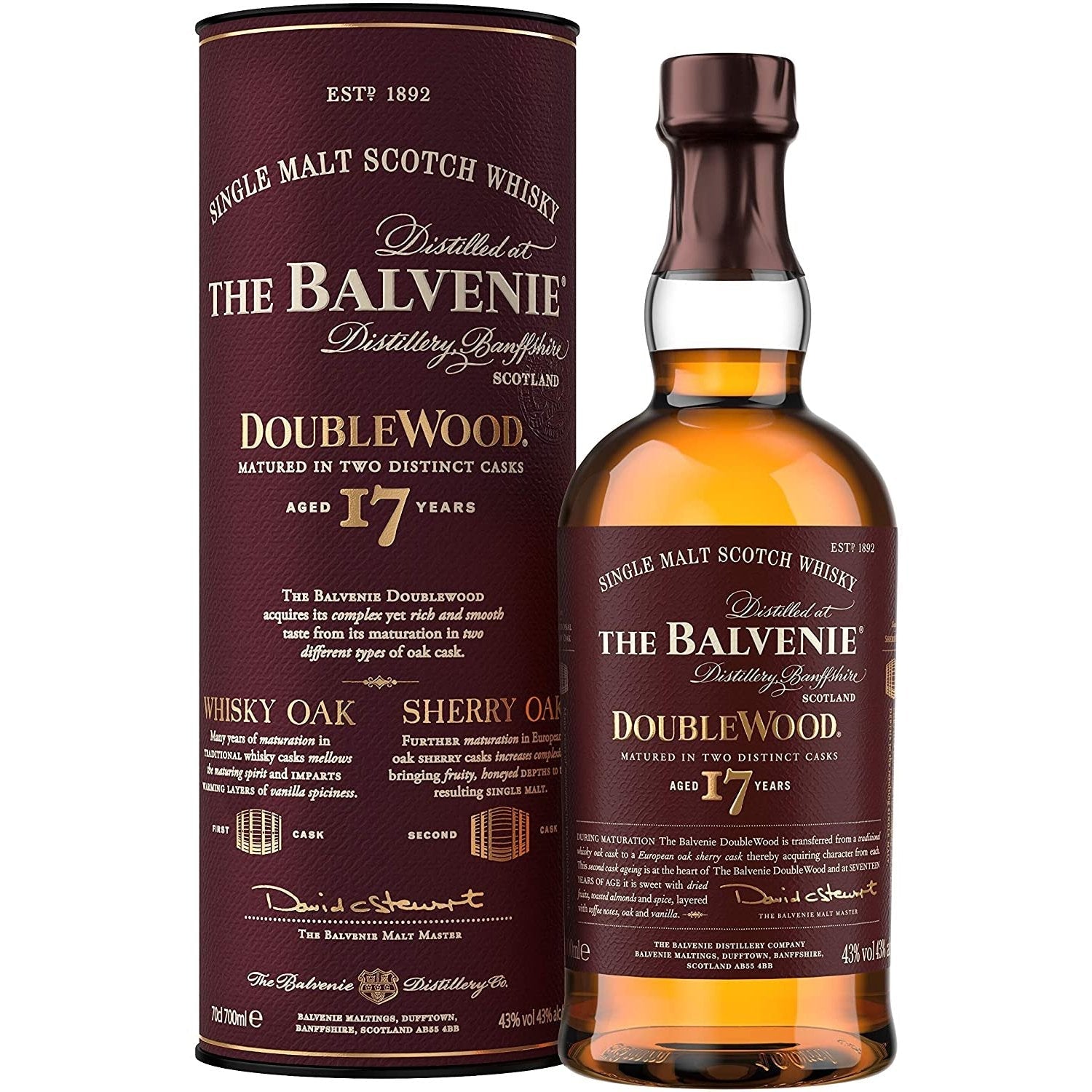 The Balvenie 17 Years Old Double Wood 43% Vol. 0,7l in Giftbox