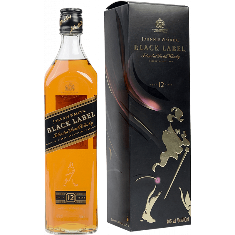 Johnnie Walker BLACK LABEL 12 Years Old Blended Scotch Whisky 40% Vol. 0,7l in Giftbox