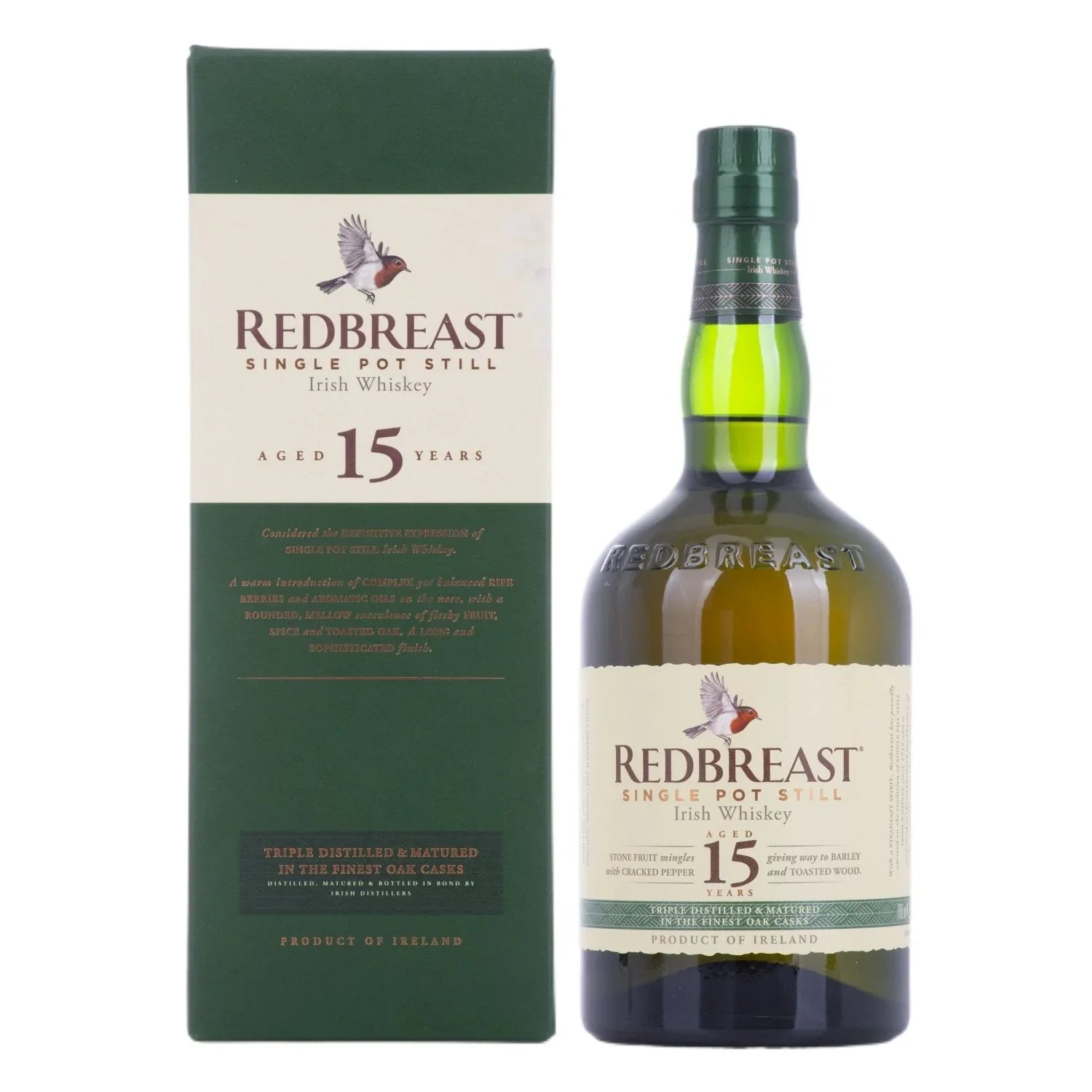 Redbreast 15 Years Old Single Pot Still Irish Whiskey 46% Vol. 0,7l in Giftbox